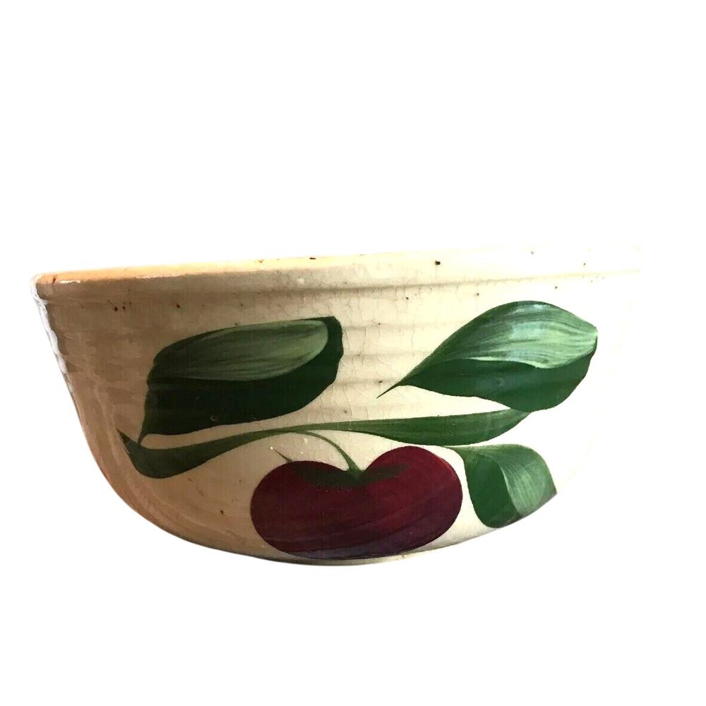 Vintage Watt Pottery Ovenware Ribbed Apple Design #7 USA Bowl
